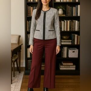 212 Collection Black/White Tweed Zip Up Blazer Jacket